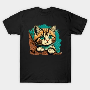 Cute Funny Cat Colorful - Gift For Kid Women Men Lover T-Shirt